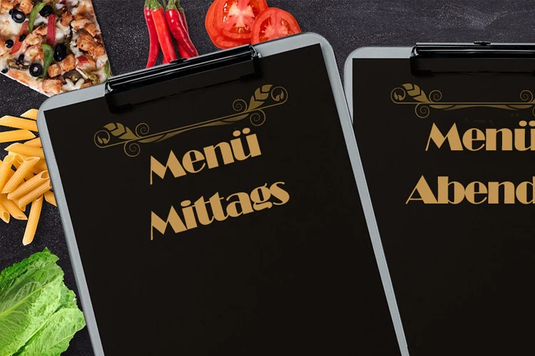 Lunchkaart en avondkaart met eigen artikelen en prijzen